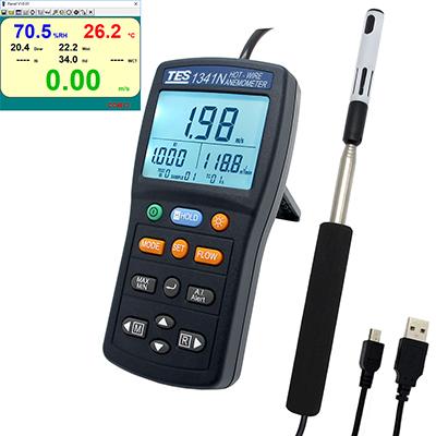 Tes 1341N Hot Wire Anemometer for precise air velocity measurement