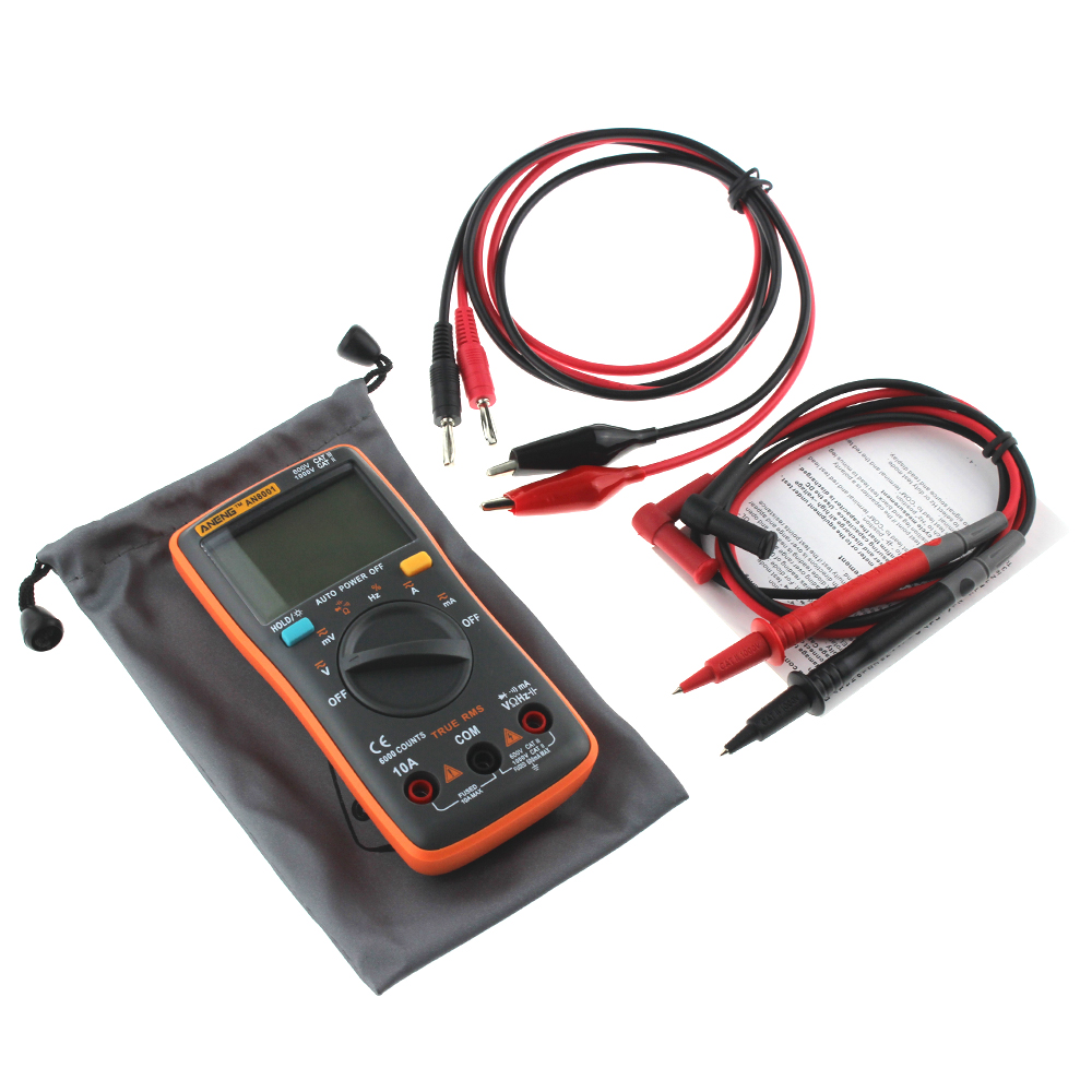 AN8001 Digital Multimeter with True RMS and auto-ranging