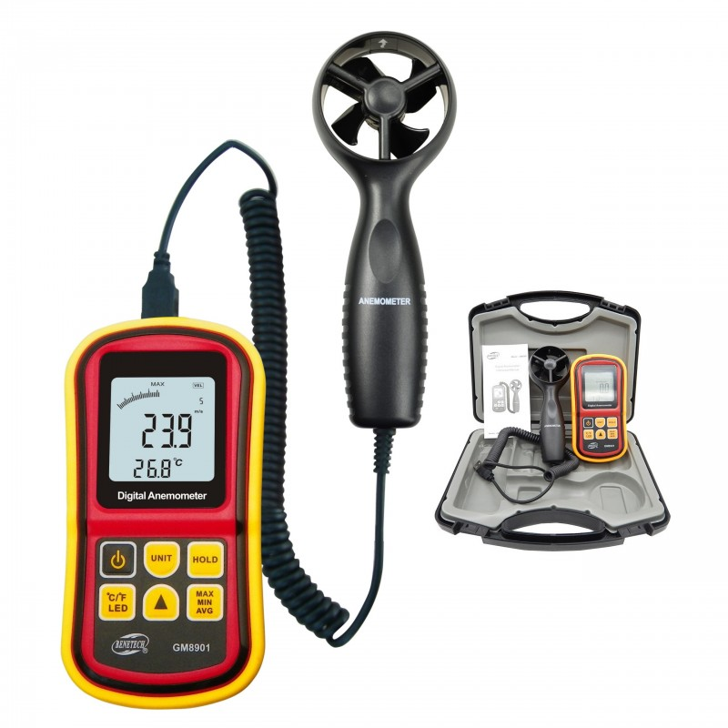 GM 8901+ Digital Anemometer with high accuracy for wind speed measurement