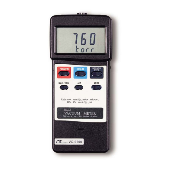 Lutron VC-9200 Vacuum Meter for pressure measurement