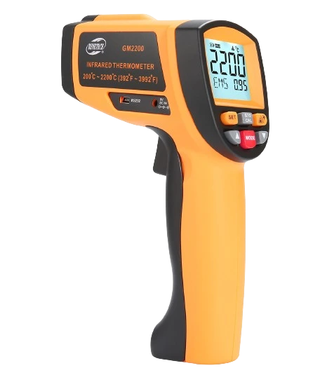 Benetech GM2200 Infrared Temperature Gun -200°C to 2200°C with 80:1 Distance to Spot Ratio and RS232 Data Export - Available in Karachi, Lahore, and Islamabad