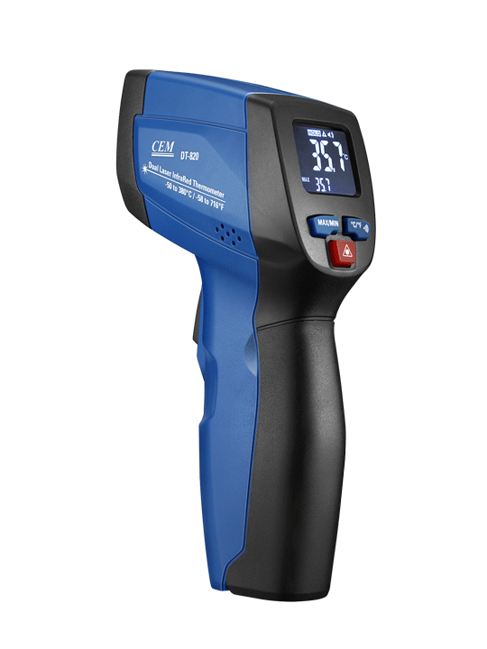 DT 820V Infrared Temperature Gun with adjustable emissivity